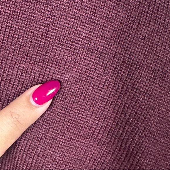 Wilfred Aritzia Clara Merino Wool Waist Sweater Burgundy Collared Knit Size L - Picture 7 of 11